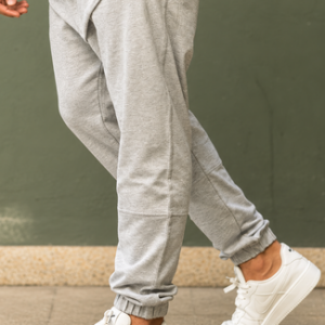 Pantalon Sarouel Starter Wassat gris chiné – vue rapprochée