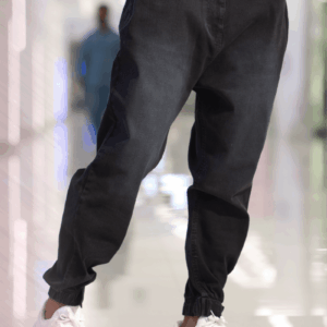 Sarouel Denim Wassat noir, vue de face
