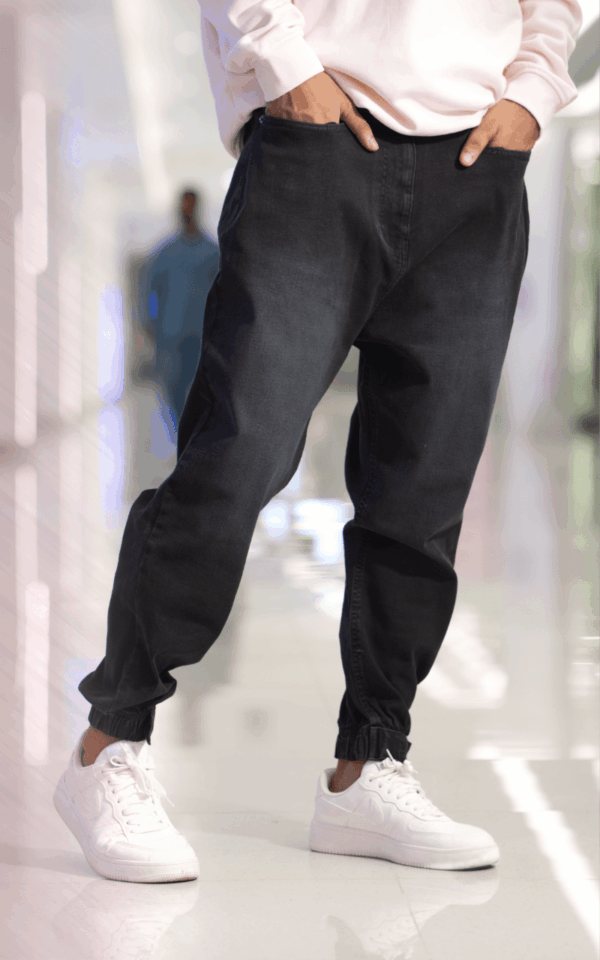 Sarouel Denim Wassat noir, vue de face