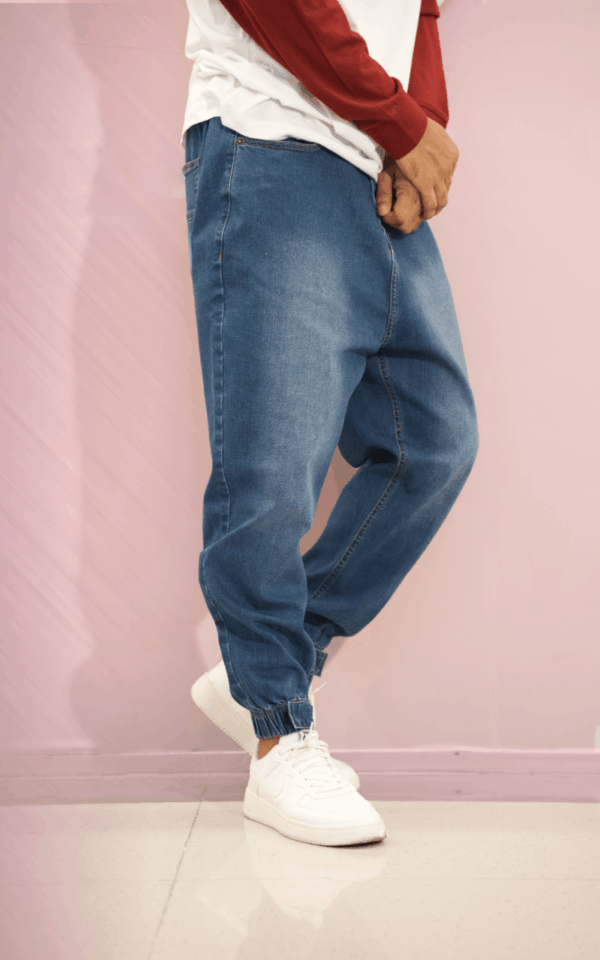 Sarouel Denim Wassat bleu foncé, vue de côté