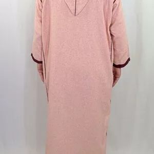 Djellaba homme hiver, coloris saumon, vue de dos