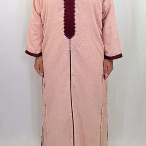 Djellaba homme hiver, coloris saumon, vue de face