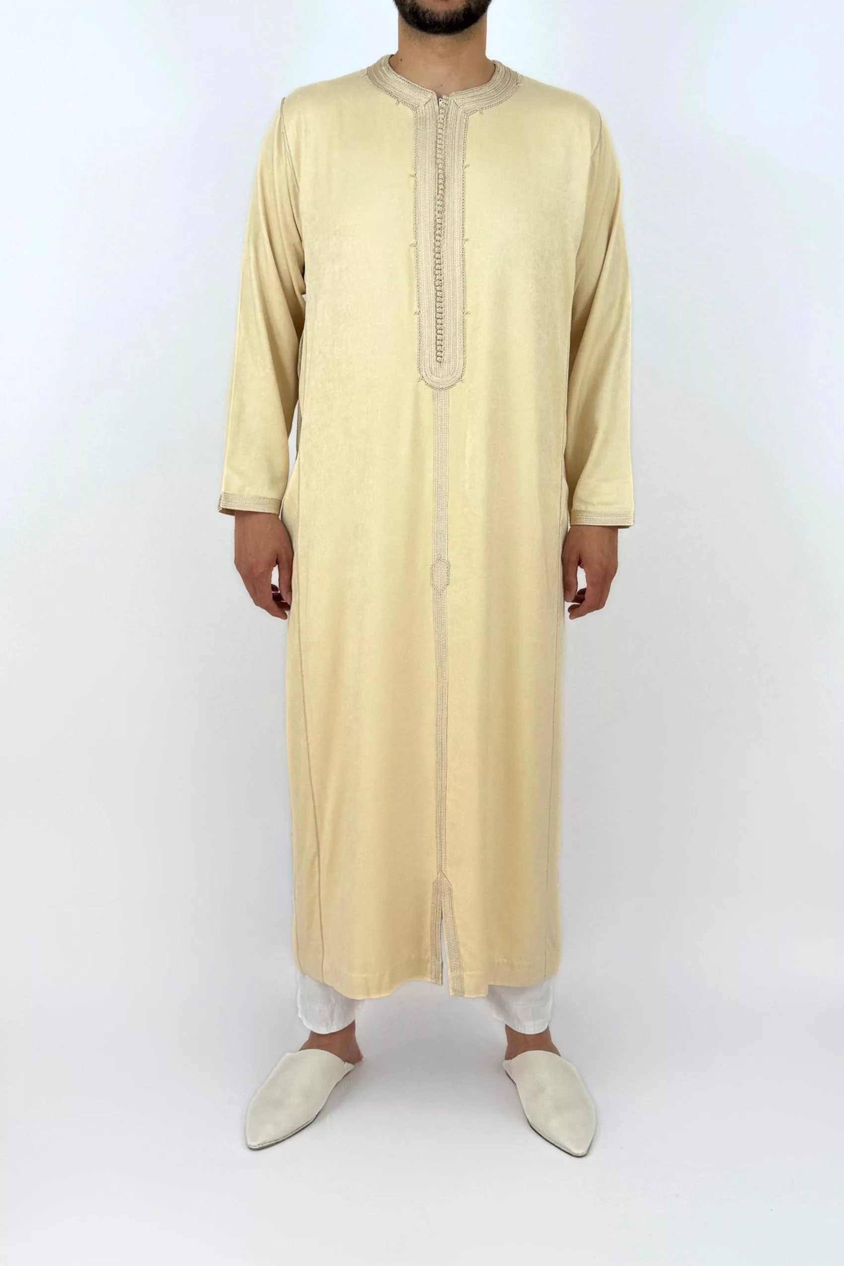 Caftan homme, coloris beige, vue de face