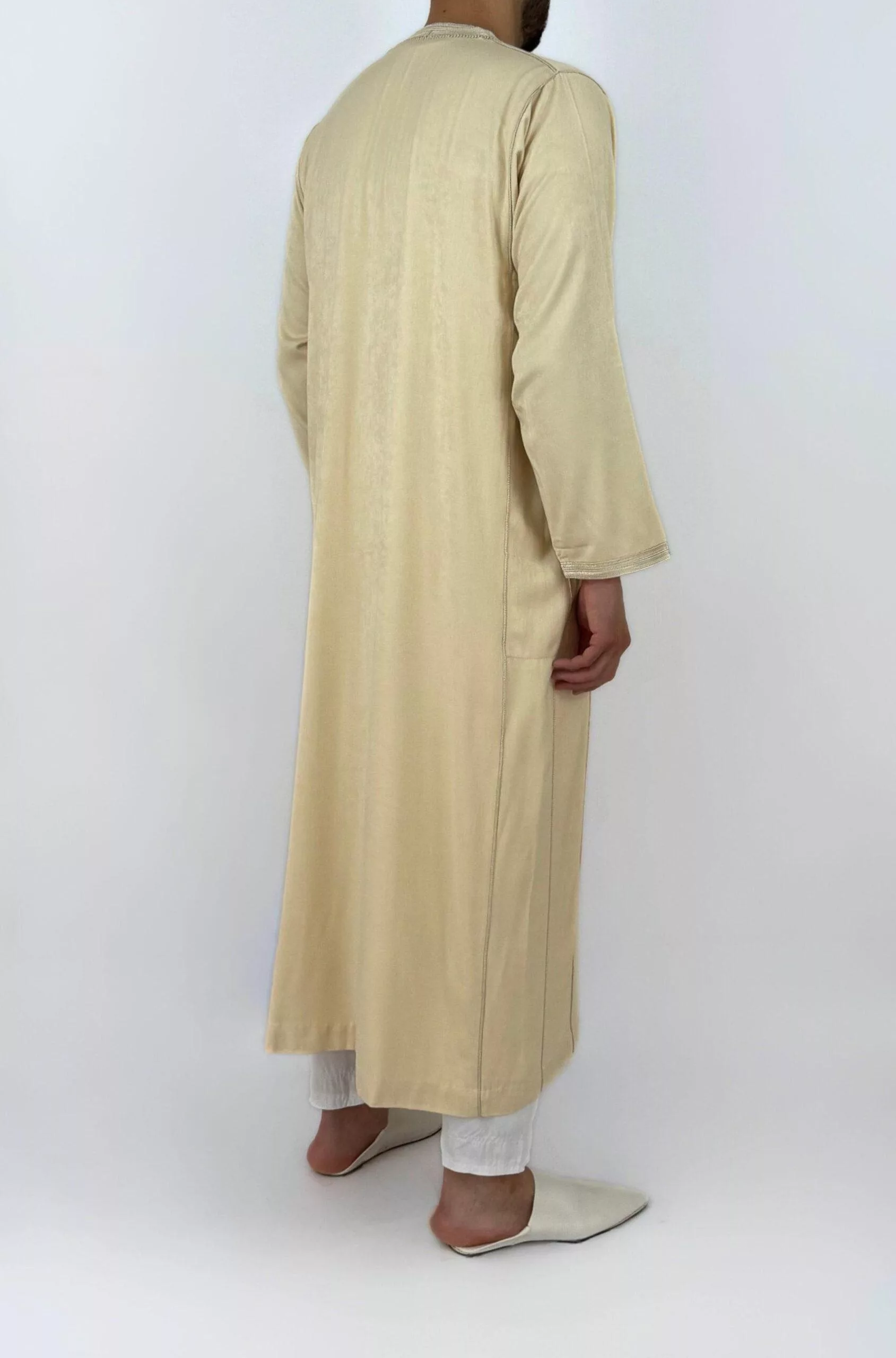 Caftan homme, coloris beige, vue de côté