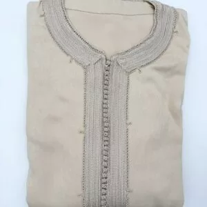 Caftan homme, coloris beige, vue de détail