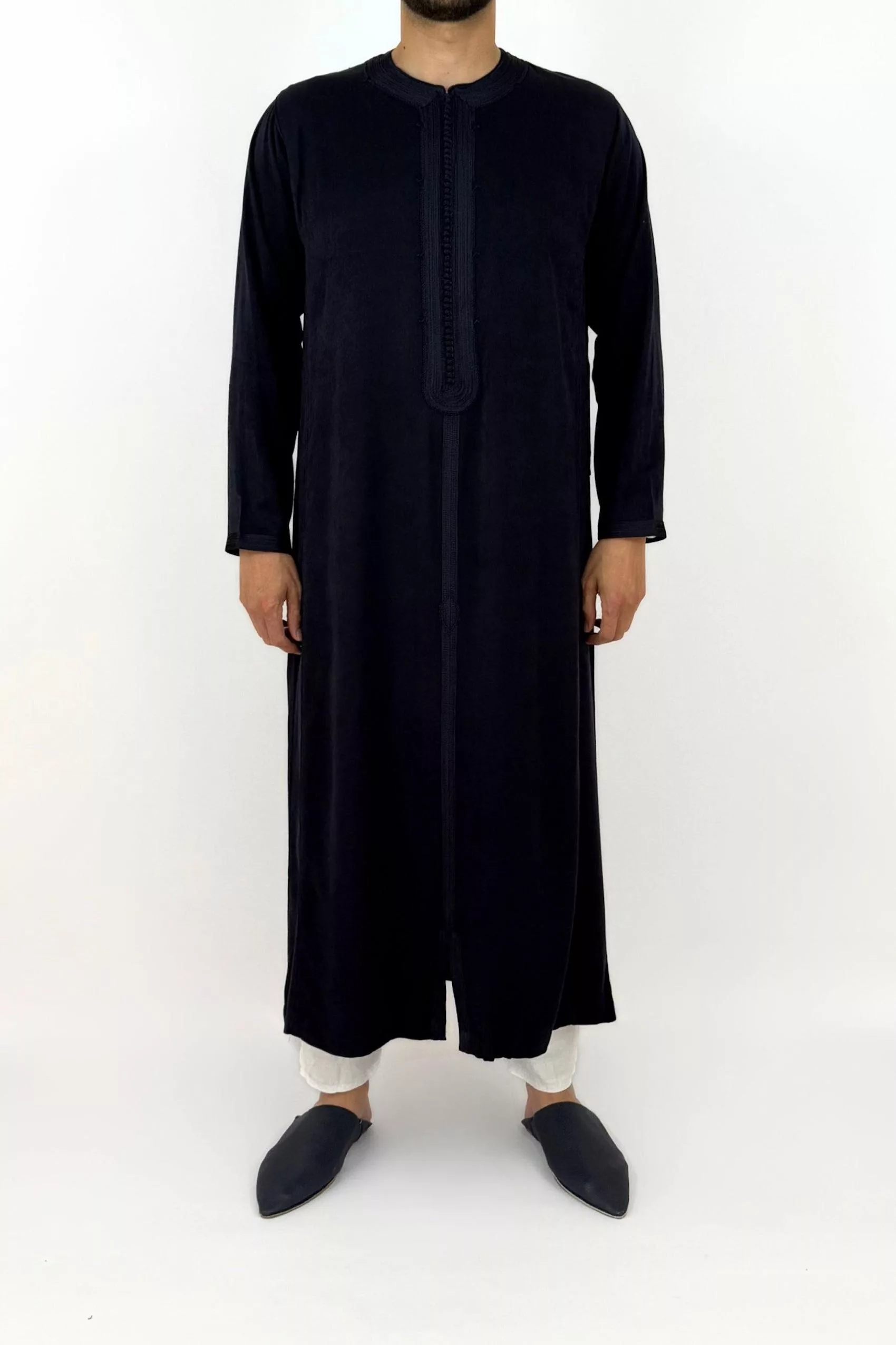 Caftan homme, coloris bleu foncé, vue de face