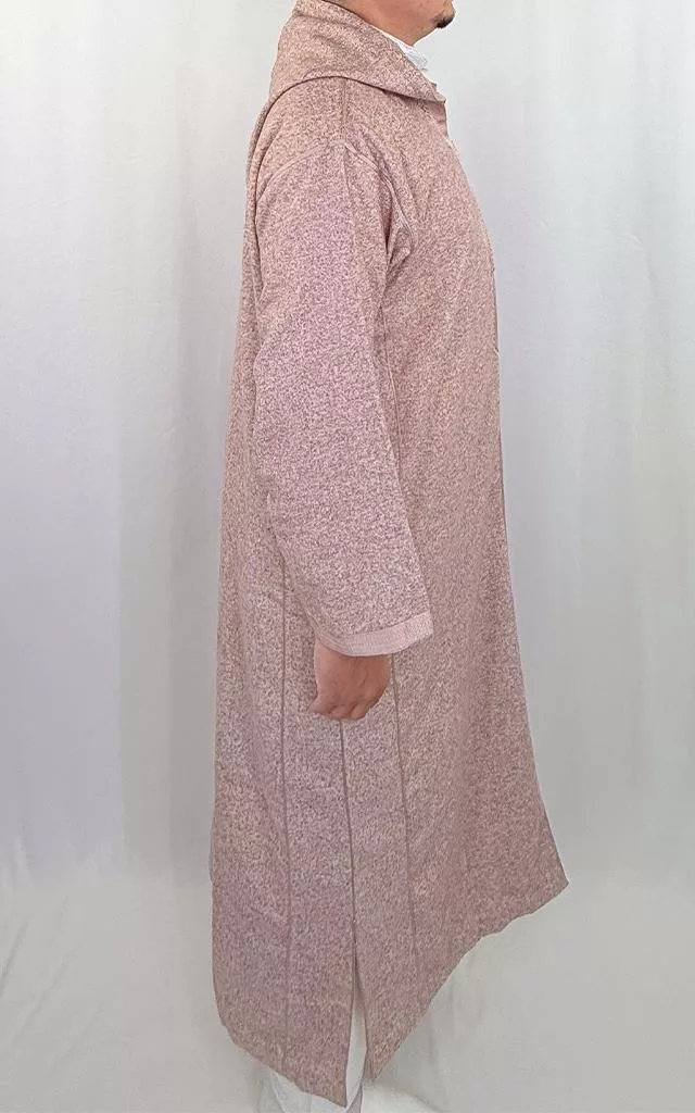 Djellaba homme hiver, coloris rouge, vue de côté